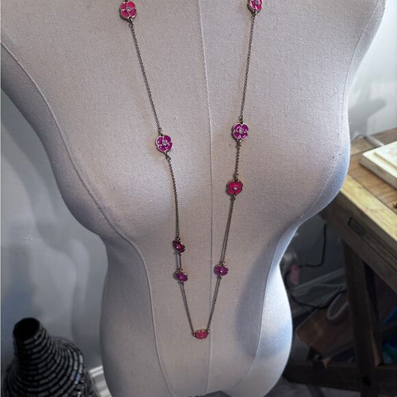 Authentic Kate Spade Long Flutter Floral Necklace with matching earrings - Picture 2 of 3